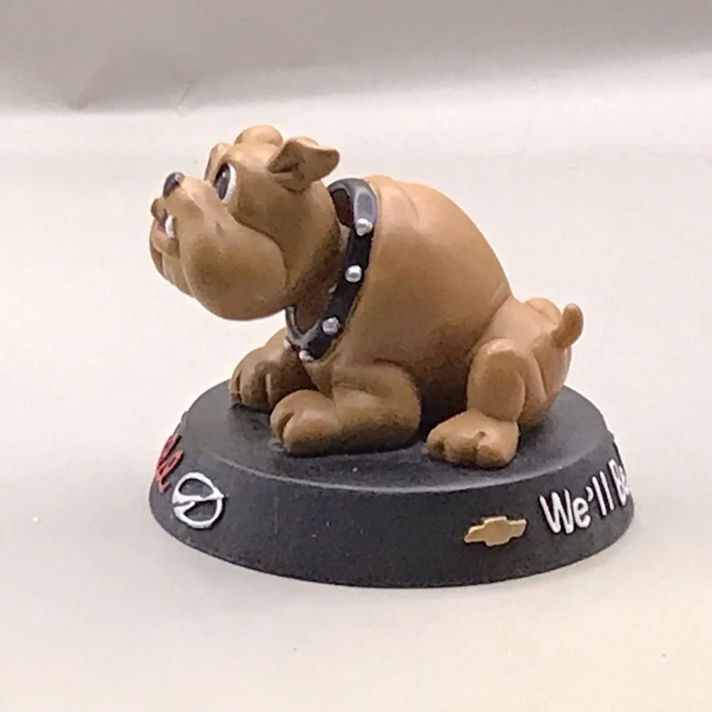 Bulldog Bobble head Dog On Black Base 